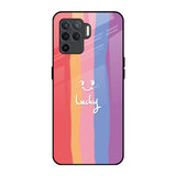 Lucky Abstract Oppo F19 Pro Glass Back Cover Online