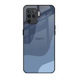 Navy Blue Ombre Oppo F19 Pro Glass Back Cover Online