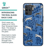 Blue Cheetah Glass Case for Oppo F19 Pro