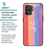 Lucky Abstract Glass Case for Oppo F19 Pro