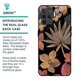 Lines Pattern Flowers Glass Case for Oppo F19 Pro