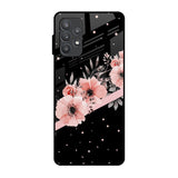 Floral Black Band Samsung Galaxy A52 Glass Back Cover Online