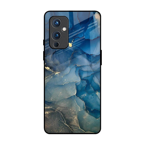 Blue Cool Marble OnePlus 9 Glass Back Cover Online