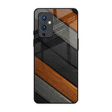 Tri Color Wood OnePlus 9 Glass Back Cover Online