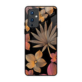 Lines Pattern Flowers OnePlus 9 Glass Back Cover Online