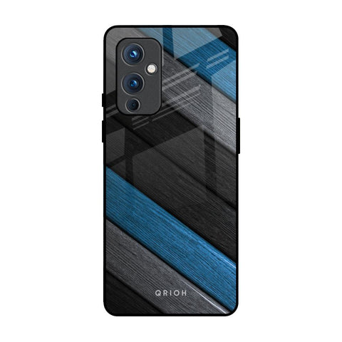 Multicolor Wooden Effect OnePlus 9 Glass Back Cover Online