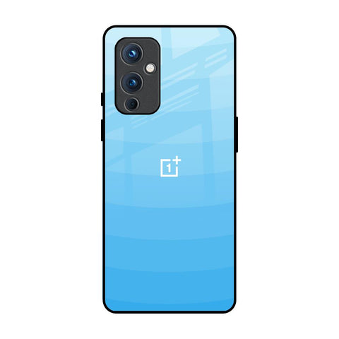 Wavy Blue Pattern OnePlus 9 Glass Back Cover Online