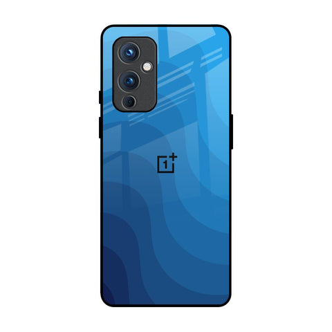 Blue Wave Abstract OnePlus 9 Glass Back Cover Online