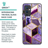 Purple Rhombus Marble Glass Case for OnePlus 9