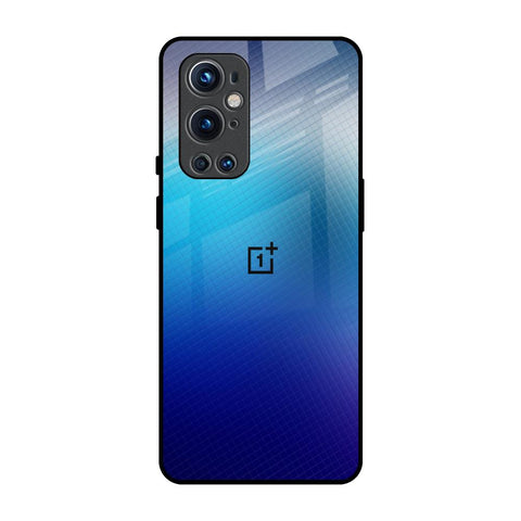 Blue Rhombus Pattern OnePlus 9 Pro Glass Back Cover Online