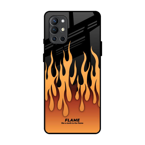 Fire Flame OnePlus 9R Glass Back Cover Online