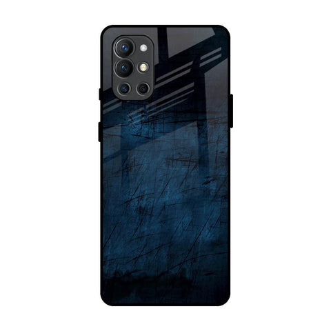Dark Blue Grunge OnePlus 9R Glass Back Cover Online