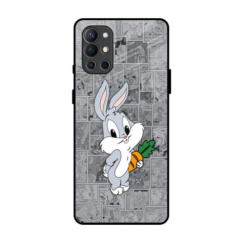 Cute Baby Bunny OnePlus 9R Glass Back Cover Online