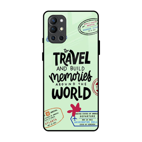 Travel Stamps OnePlus 9R Glass Back Cover Online