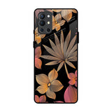 Lines Pattern Flowers OnePlus 9R Glass Back Cover Online