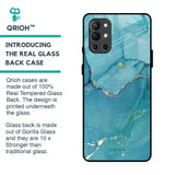 Blue Golden Glitter Glass Case for OnePlus 9R