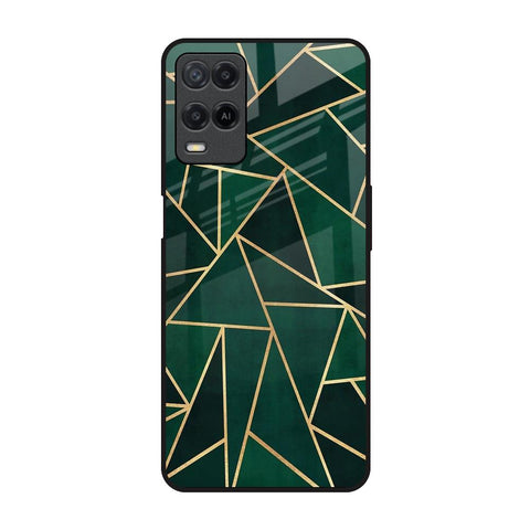 Abstract Green Realme 8 Glass Back Cover Online
