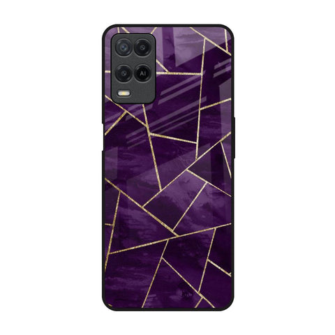 Geometric Purple Realme 8 Glass Back Cover Online