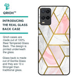 Geometrical Marble Glass Case for Realme 8