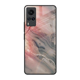 Pink And Grey Marble Vivo X60 Glass Back Cover Online