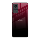 Wine Red Vivo X60 Glass Back Cover Online