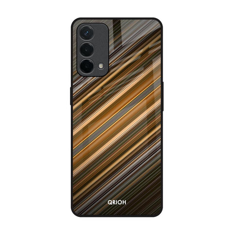 Diagonal Slash Pattern Oppo F19 Glass Back Cover Online