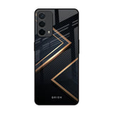 Sleek Golden & Navy Oppo F19 Glass Back Cover Online