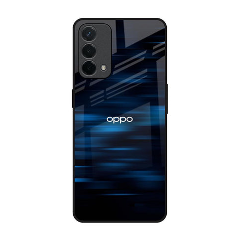 Blue Rough Abstract Oppo F19 Glass Back Cover Online