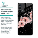 Floral Black Band Glass Case For Oppo F19