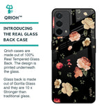 Black Spring Floral Glass Case for Oppo F19