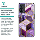 Purple Rhombus Marble Glass Case for Oppo F19