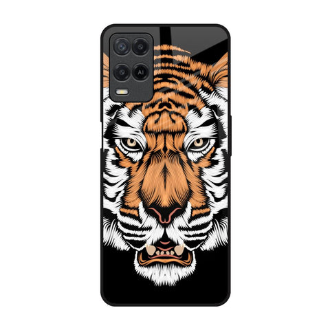 Angry Tiger Oppo A54 Glass Back Cover Online
