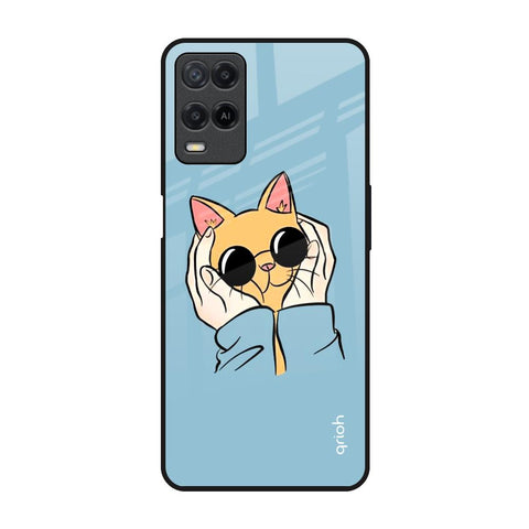 Adorable Cute Kitty Oppo A54 Glass Back Cover Online