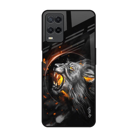 Aggressive Lion Oppo A54 Glass Back Cover Online