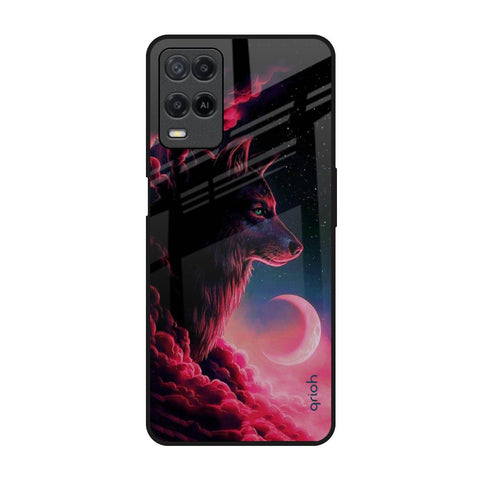 Moon Wolf Oppo A54 Glass Back Cover Online