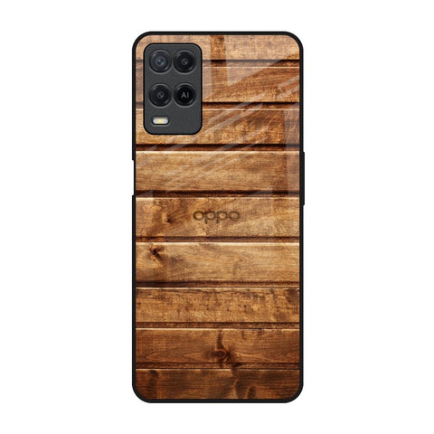 Wooden Planks Oppo A54 Glass Back Cover Online