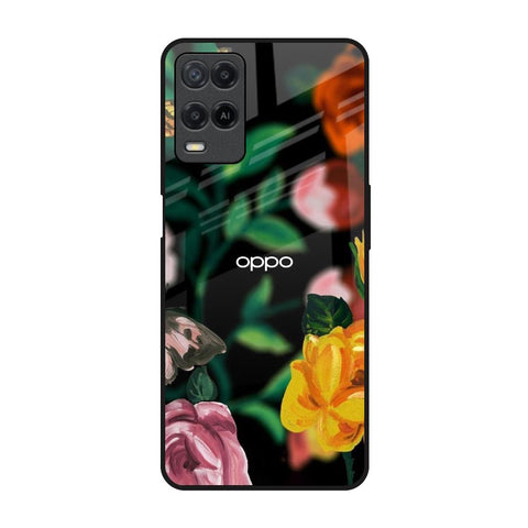 Flowers & Butterfly Oppo A54 Glass Back Cover Online