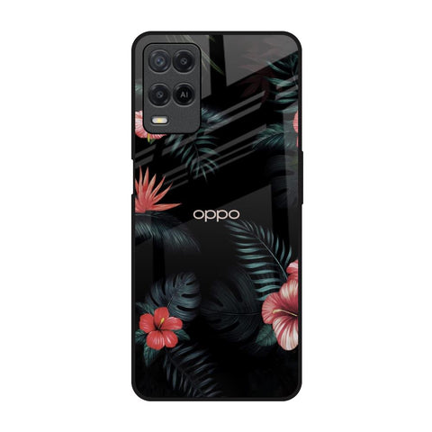 Tropical Art Flower Oppo A54 Glass Back Cover Online