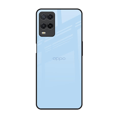 Pastel Sky Blue Oppo A54 Glass Back Cover Online