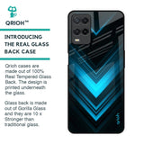 Vertical Blue Arrow Glass Case For Oppo A54