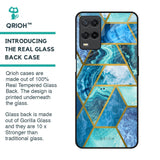 Turquoise Geometrical Marble Glass Case for Oppo A54