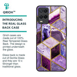 Purple Rhombus Marble Glass Case for Oppo A54