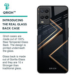 Sleek Golden & Navy Glass Case for Oppo A54