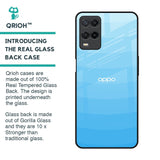 Wavy Blue Pattern Glass Case for Oppo A54