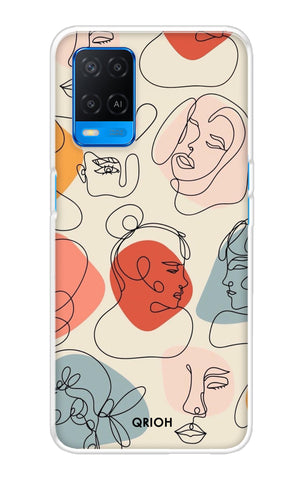 Abstract Faces Oppo A54 Back Cover