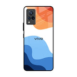 Wavy Color Pattern Vivo V21 Glass Back Cover Online