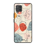 Abstract Faces Samsung Galaxy M42 Glass Back Cover Online