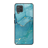 Blue Golden Glitter Samsung Galaxy M42 Glass Back Cover Online