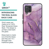Purple Gold Marble Glass Case for Samsung Galaxy M42