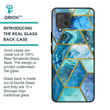 Turquoise Geometrical Marble Glass Case for Samsung Galaxy M42